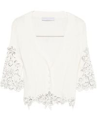 Ermanno Scervino - Embroidered Cotton Cardigan - Lyst