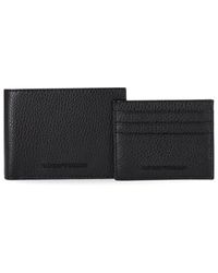 Emporio Armani - Black Wallet + Carte Holder Set - Lyst