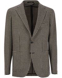 Tagliatore - Houndstooth Virgin Wool Blend Jacket - Lyst