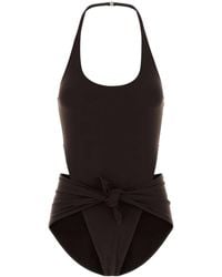 Alaïa - Chocolate Stretch Nylon Swimsuit - Lyst