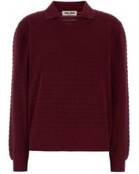 Miu Miu - Embroidered Cotton Polo Shirt - Lyst