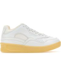 Jil Sander - Leather And Fabric Sneakers - Lyst