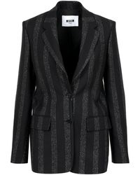 MSGM - Giacche Nere - Lyst