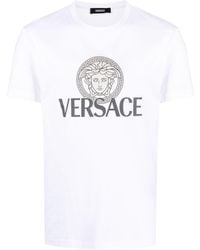 Versace - T-Shirt Met Logoprint - Lyst
