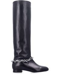 BY FAR - Chain-Ankle Tall Leather Boots - Lyst