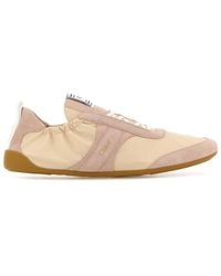 Chloé - Two-Tone Canvas And Leather Chloã£Â¨ Kick Sneakers - Lyst