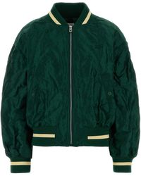 Loewe - Dark Green Tech Fabric Bomber Jacket - Lyst