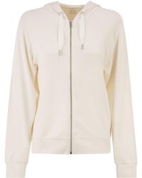 Majestic - Hooded Zip-Up Sweatshirt - Lyst