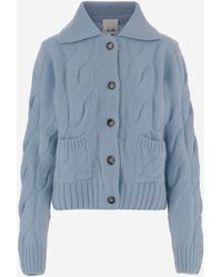 Allude - Gegen Kaschmir und Seiden -Strickjacke mit geflochtenem Muster anspielend - Lyst