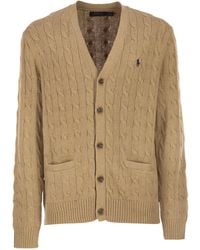 Polo Ralph Lauren - Cotton Cable Knit Cardigan - Lyst