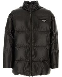 Prada - Prada Nappa Leather Down Jacket - Lyst