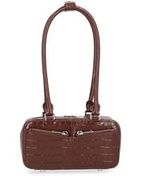 Self-Portrait - Croc-Embossed Top Handle Shoulder Bag - Lyst