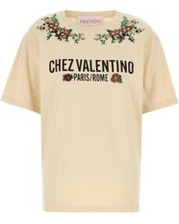 Valentino Garavani - Cream Cotton T-Shirt - Lyst