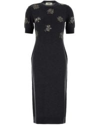 Fendi - Wool Dress With Embroidery - Lyst