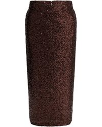 Semler - Sequined Midi Skirt Skirts Brown - Lyst