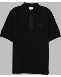 Maison Kitsuné - Polo Con Zip E Patch Logo - Lyst