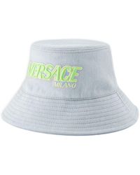 Versace - Logo Denim Bucket Hat - Lyst