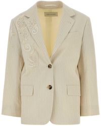 Dries Van Noten - Embroidered Cotton Blend Birdy Blazer - Lyst