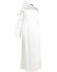David Koma - Ruffle Detail One Shoulder Midi Dress - Lyst