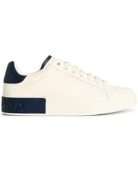 Dolce & Gabbana - Witte Sneakers Met Blauwe Details - Lyst