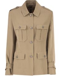 Antonelli - Safari-Jacke aus Viskose und Leinen mit Utility-Details - Lyst