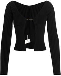 Jacquemus - Pralu Longue Charm Cardigan, Long Sleeves, 100% Polyester - Lyst