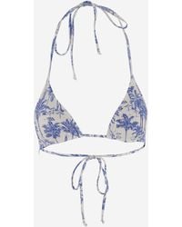 Mc2 Saint Barth - Bikini Top With Graphic Print Pattern - Lyst