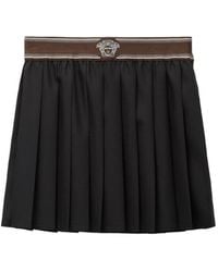 Versace - Pleated Wool Skirt - Lyst