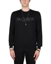McQueen - Embroidered Logo Regular Fit T-Shirt - Lyst