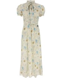Miu Miu - Printed Silk Dress - Lyst