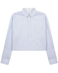 Celine - Cropped Cotton Shirt With Loose Fit - Lyst