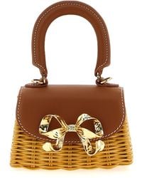 Self-Portrait - Selbstporträt 'Rattan Micro Bow' Handtasche - Lyst