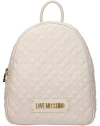 Love Moschino - Liebe Moschino -Rucksäcke und Babytaschen Frauen Polyurethan Beige/Elfenbein - Lyst