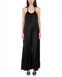 Alysi - Wide Satin Jumpsuit - Lyst
