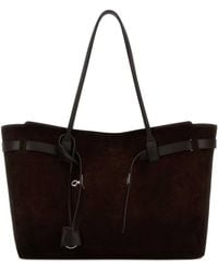 Balenciaga - Brown Suede Large Bel Air Shopping Bag - Lyst