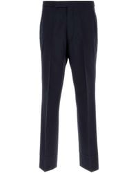 Prada - Navy Blue Wool Blend Pant - Lyst