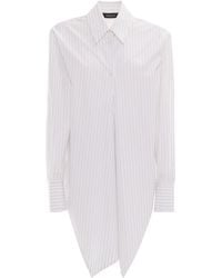 Fabiana Filippi - Striped Popin Shirt With Crossed Front - Lyst