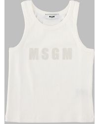 MSGM - Girls Cotton Ribbon Tank Top - Lyst