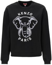 KENZO - 'Varsity Jungle' Elephant Sticked Sweatshirt - Lyst