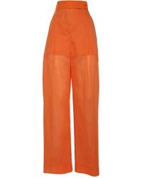 Alberta Ferretti - Wide-Leg Trousers With High Waist And Pleated Front - Lyst