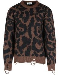 Laneus - Two Tone Merino Wool Blend Sweater - Lyst