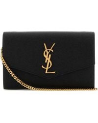 Saint Laurent - Leather Uptown Clutch - Lyst