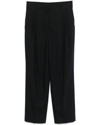 TOTEME - Pinstriped Wool-Blend Wide-Leg Trousers - Lyst