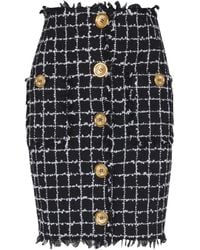 Balmain - Tweed Midi Skirt - Lyst