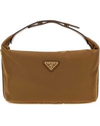Prada - Camel Re-Nylon Mini Cherie Handbag - Lyst