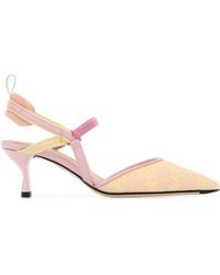 Fendi - Embroidered Canvas Colibrã¬ Lite Pumps - Lyst