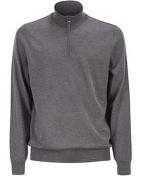 BOSS - Pullover aus Schurwolle mit Reißverschlusskragen - Lyst