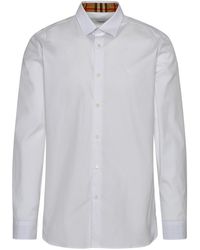 Burberry - Sherfield Camisa en algodón blanco - Lyst