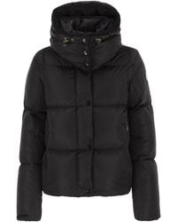 Moncler - Castelnou Short Down Jacket Met Kap En Vierkant Quilten - Lyst