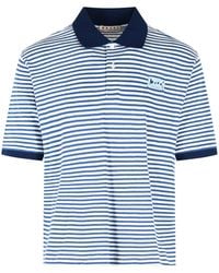 Marni - Two Tone Linen Blend Polo Shirt - Lyst